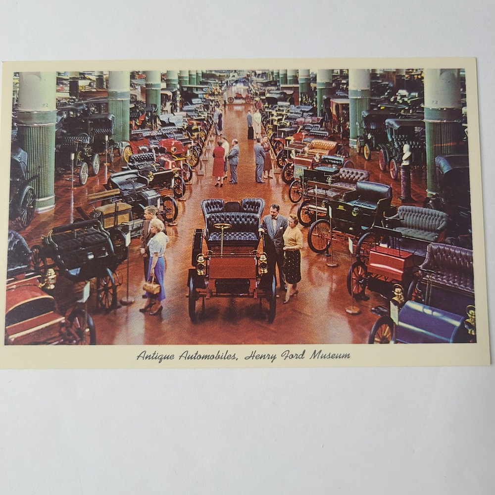 Vintage Antique Automobiles Henry Ford Museum Greenfield Village Postcard